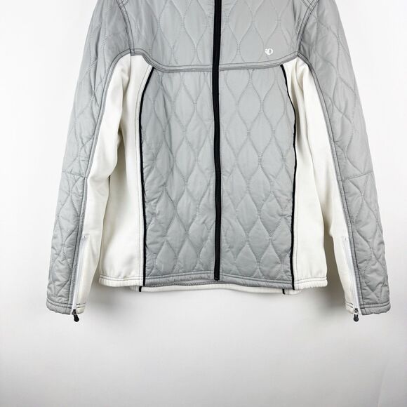 Pearl Izumi Women's Quilted Jacket Gray Cycling Full Zip Up Fleece Jacket XL - Picture 4 of 16